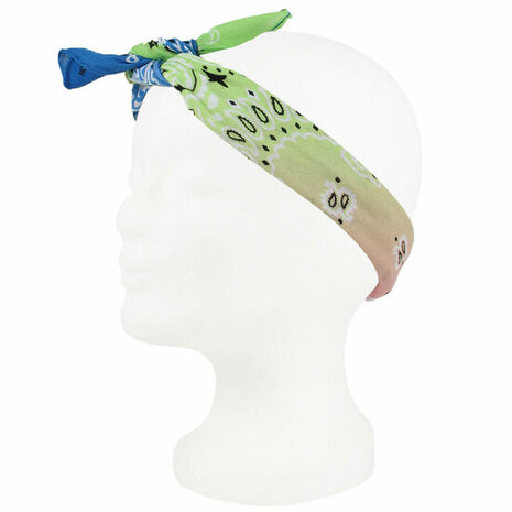 Haarband Bandana Zakdoek Paisley Print Pastel Roze Groen Blauw