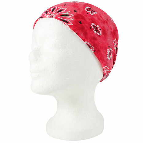 Haarband Bandana Zakdoek Tie Dye Paisley Print Rood