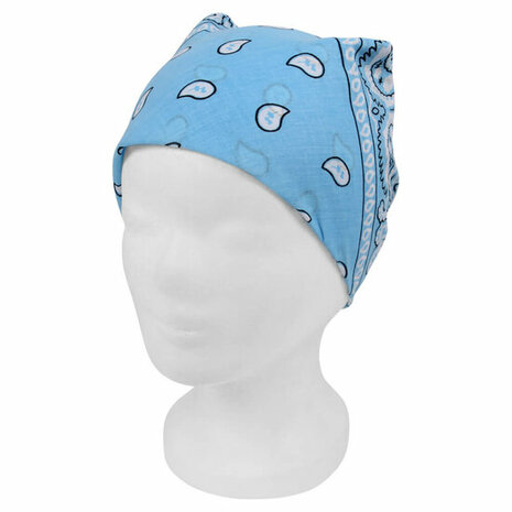 Bandana Zakdoek Paisley Print Licht Blauw