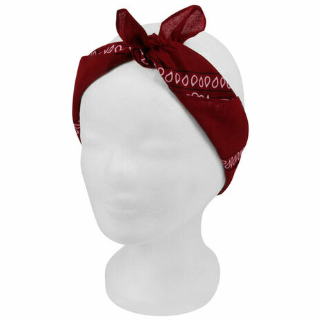 Haarband Bandana Zakdoek Paisley Print Bordeaux Rood