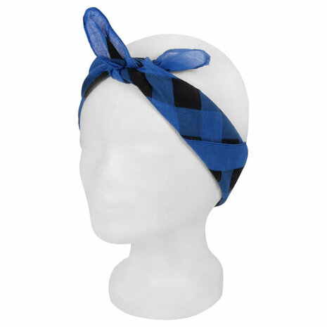 Bandana Zakdoek Blok Patroon Zwart Blauw