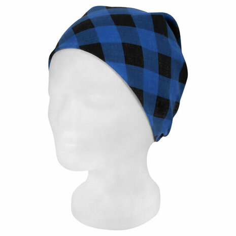 Bandana Zakdoek Blok Patroon Zwart Blauw