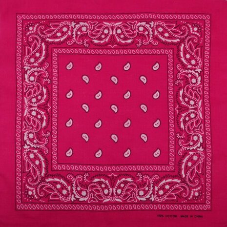 Bandana Zakdoek Paisley Print Fuchsia Roze