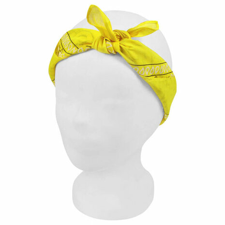 Bandana Zakdoek Paisley Print Geel