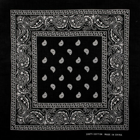 Bandana Zakdoek Paisley Print Zwart