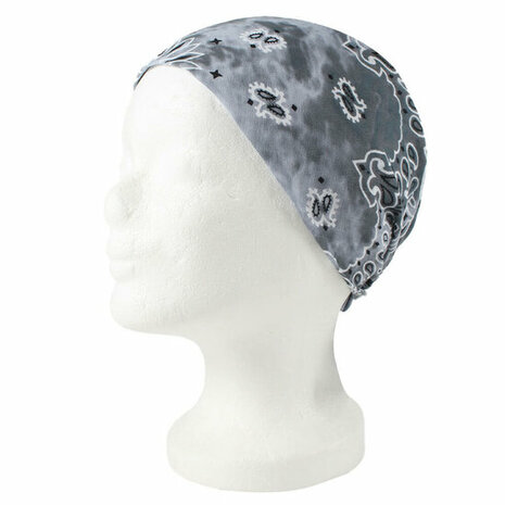 Haarband Bandana Zakdoek Tie Dye Paisley Print Grijs