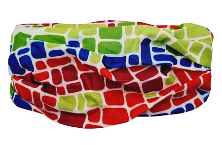 Haarband Multifunctioneel Blok Print Multi Color