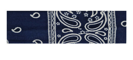 Haarband Paisley Print 6cm Donker Blauw