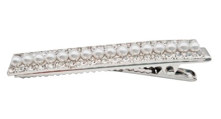 Haarspeld Duckklem Parel Strass Steentjes Zilver