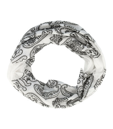 Haarband Multifunctioneel Paisley Print Zwart Wit