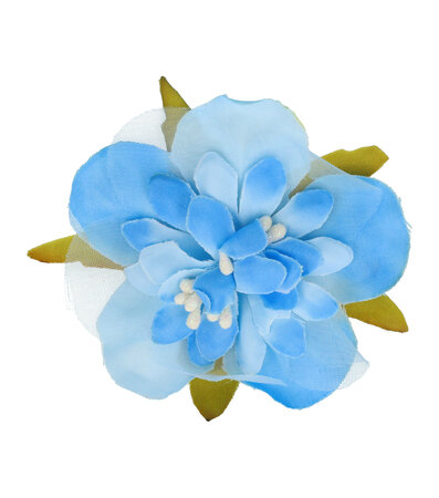 Haarspeld Duckklem Bloem Stof 6cm Blauw