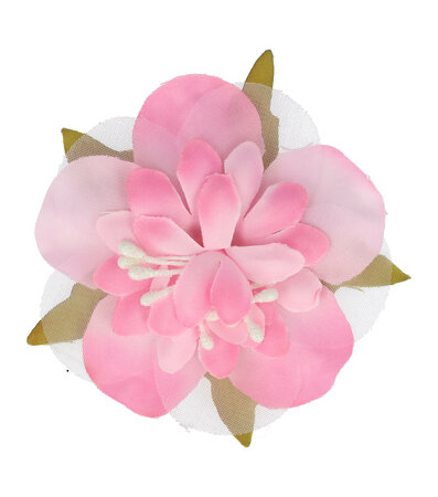 Haarspeld Duckklem Bloem Stof 6cm Licht Roze