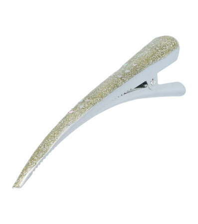 Haarspeld Duckklem Glitter Sterren 13cm Zilver