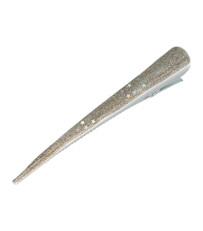 Haarspeld Duckklem Glitter Sterren 13cm Zilver