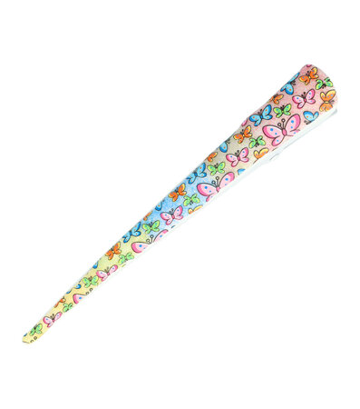 Haarspeld Duckklem Glitter Vlinder Print 13cm Pastel Wit