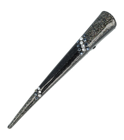 Haarspeld Duckklem Glitter Strass 13cm Zwart