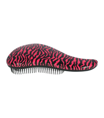 Hair Tangle Anti-Klit Borstel Zebra Print Zwart Roze