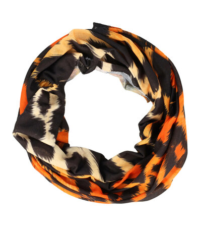 Haarband Multifunctioneel Panter Print Zwart Beige Oranje