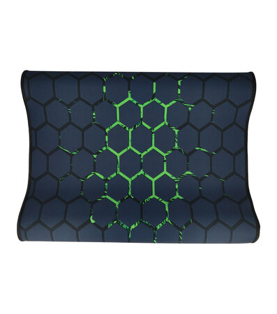 Muismat XXL Hexagon Patroon 40cm x 90cm Zwart Groen Grijs