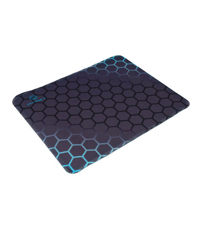 Techancy Muismat Hexagon Patroon 21cm x 26cm Blauw Grijs Zwart