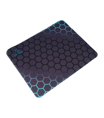 Techancy Muismat Hexagon Patroon 21cm x 26cm Blauw Grijs Zwart