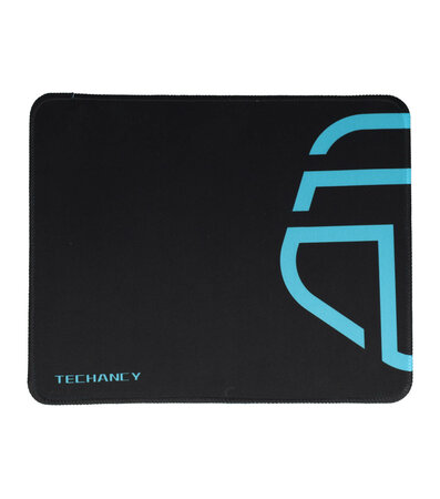 Techancy Muismat Muis Logo Patroon 21cm x 26cm Blauw Zwart