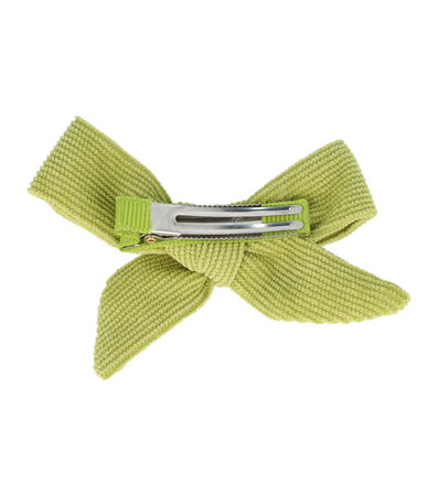 Haarspeld Duckklem Strik Rib Stof 8cm Groen