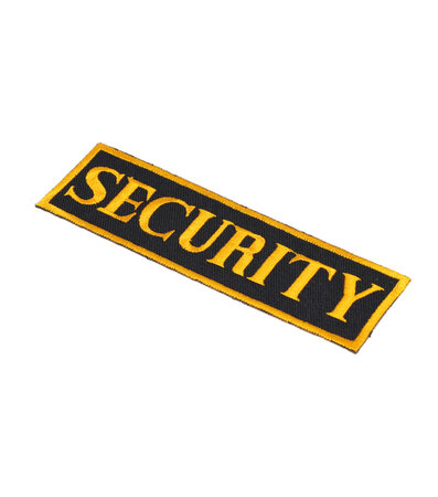 Applicatie Security Opstrijkbaar 3,5cm x 11,5cm Zwart Geel