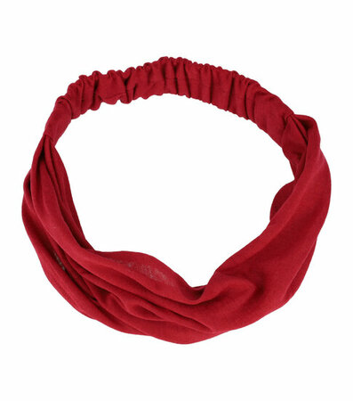 Haarband 3-in-1 Basic Effen Stof Donker Rood