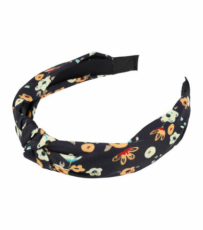 Haarband Diadeem Knoop Bloemen Patroon Color Donker Blauw