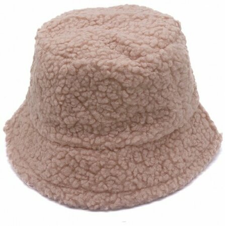 Bucket Hat Teddy Stof Beige