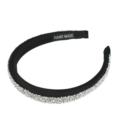 Diadeem Glitter Steentjes Zwart Zilver