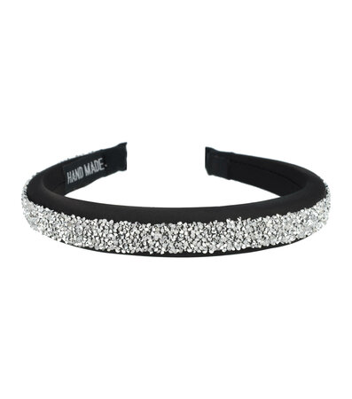 Diadeem Glitter Steentjes Zwart Zilver