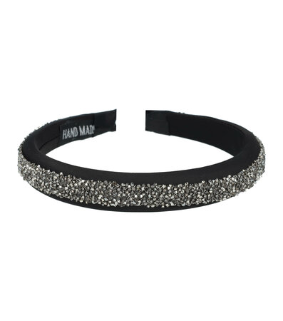 Diadeem Glitter Steentjes Zwart Grijs