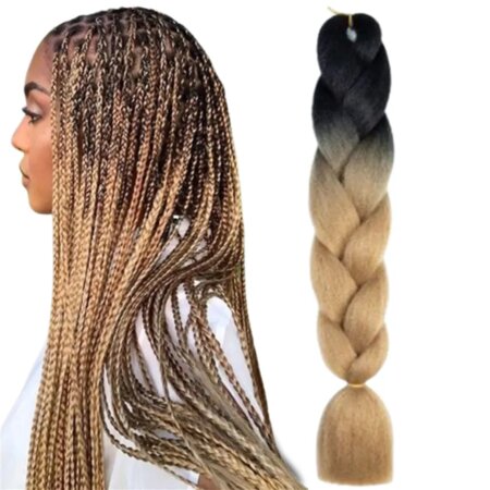 Jumbo Braids Hairextentions Color 60cm Zwart Bruin