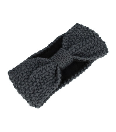 Haarband Knoop Knitted 10cm Grijs