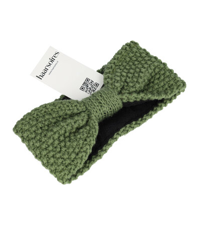 Haarband Knoop Knitted 10cm Groen