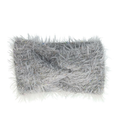 Haarband Twist Fluffy Knitted 12cm Grijs