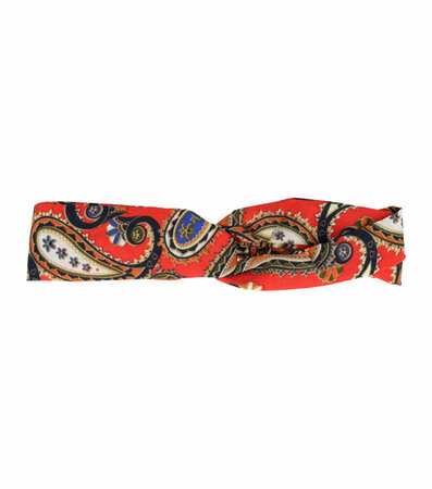 Haarband Twist Knoop Paisley Fantasie Patroon Rood