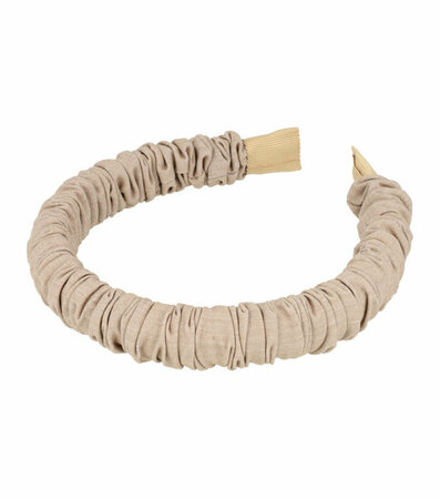 Haarband Diadeem Dik Gerimpeld Stof 2cm Grijs Taupe