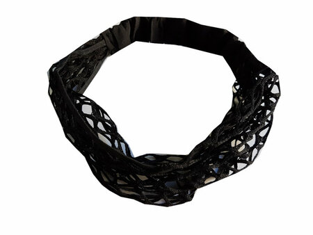 Haarband Bandana Open Zwart