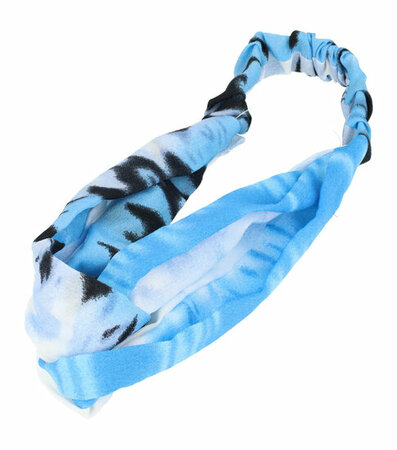 Haarband Twist Tie Dye Patroon Wit Blauw