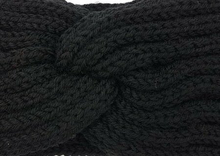 Haarband Winter Twist Knitted Zwart- Gebreide Haarband