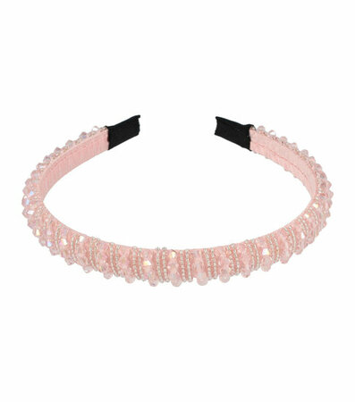 Haarband Diadeem Kralen Streep Patroon Roze