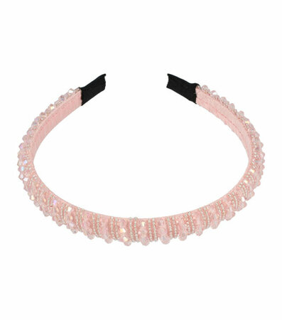 Haarband Diadeem Kralen Streep Patroon Roze