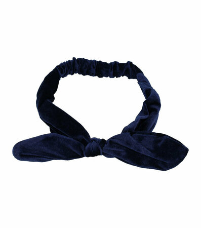 Haarband Knoop Strik Velvet Effen Donker Blauw