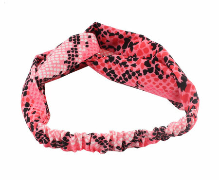 Haarband Twist Slangen Print Roze