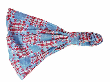 Haarband Bandana 3-in-1 Ruit Blauw Rood