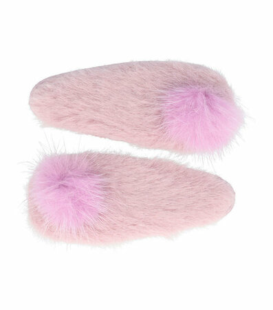 Haarspeld Klikklak Furry Pompom 7cm Lila Paars