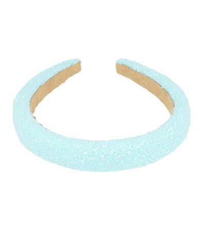 Haarband Diadeem Dik Geweven Stof Licht Aqua Blauw